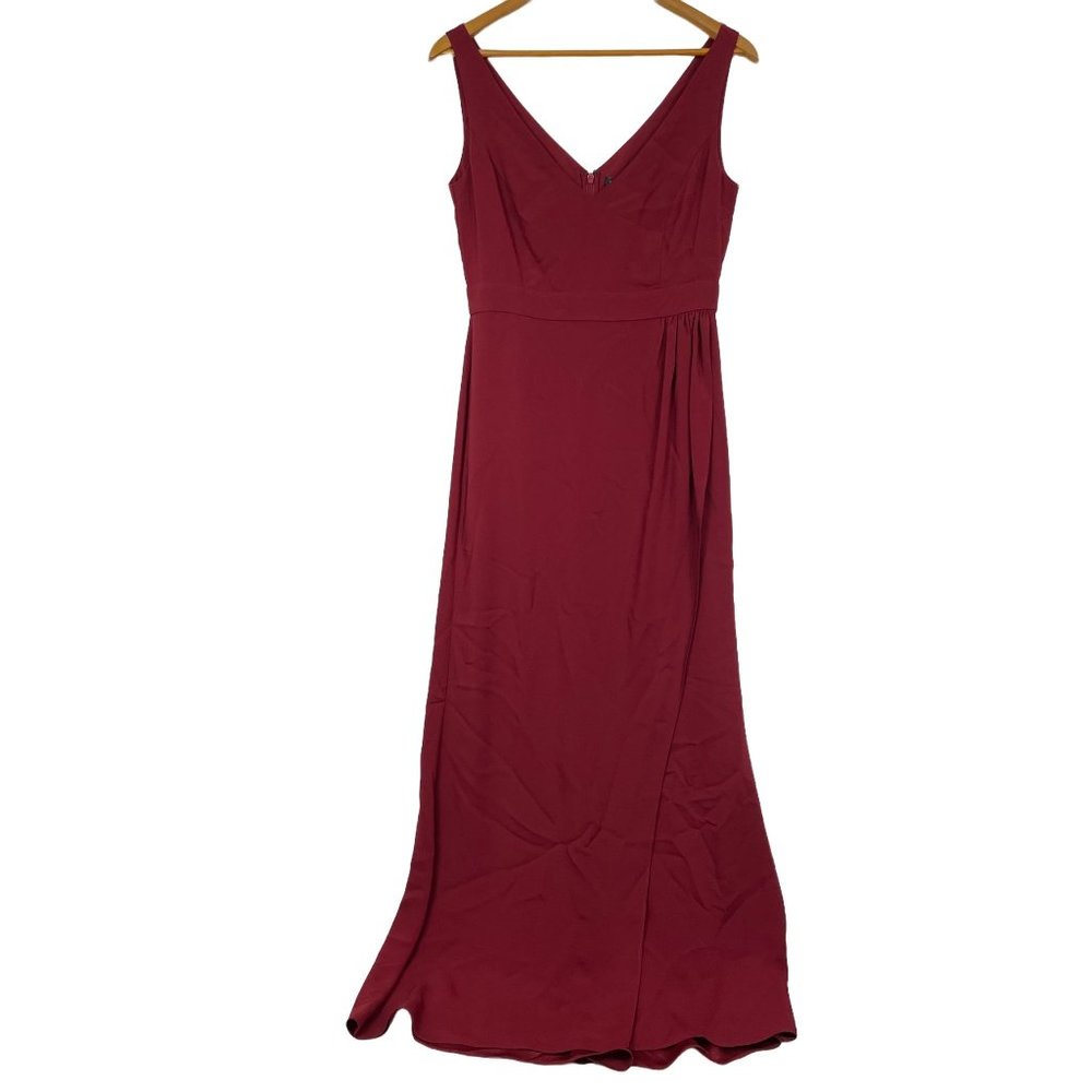 Ann Taylor Fuax Wrap Maxi Evening Gown Size 4 Crimson Bridesmaid Wedding NWT